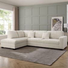 Image of Corner Sofa Left Hand or Right Hand Facing L-Shaped Terminal Sofa Wooden Legs