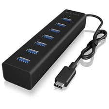 Image of ICY BOX IB-HUB1700-C3 USB-C multiport hub 7 ports USB 3.2 Gen 2 Black