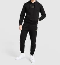 Image of EA7 Emporio Armani Men's Overhead Centre Logo Premium Tracksuit Black