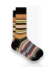 Image of PAUL SMITH 1 pk Classic Smart Sock Mens Black Sig Hayward Stripe O/S Socks BNWT