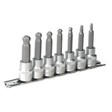 Image of Sealey Hex Ball-End Socket Bit Set 7pc Metric 3/8"Sq Drive 62mm - AK621