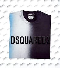 Image of Dsquared2 Blurred T Shirt Oversized Medium BNWT Fits XL RRP £375 Blue & Black