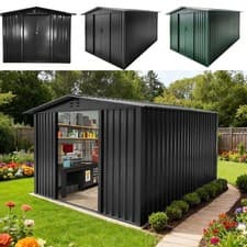 Image of Metal Garden Shed 6X4ft 8X6ft 8X10ft Outdoor Garden Storage Shed for Tool Bike