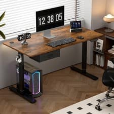 Image of Height Adjustable Electric Standing Desk with Desk Drawer