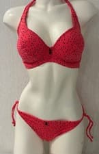 Image of Freya PIP Wired Unpad UK 30H Halter Bikini & Small UK 10 Tie Sided Bottom Coral