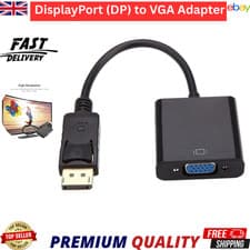 Image of DisplayPort Display Port (DP) to VGA Adapter, 1080P Full HD Converter UK