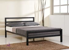 Image of Small Double City Block Black Metal Bed Frame Durable Style DOUBLE 4Ft Size