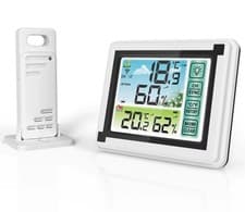 Image of Digital LCD Weather Station Thermometer Wireless Indoor Outdoor Sensor