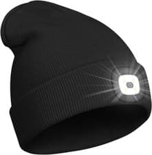 Image of Knitted Wooly Beanie Hat With LED Light Unisex Warm High Powered Head Torch Lamp