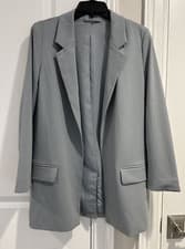 Image of AllSaints Aleida Jersey Blazer Size US 2 / UK 6, Gray, NEW NWOT, Retail $229