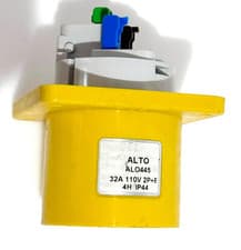Image of ALTO ALO445 32A 110V Panel Mount Plug 2P+E 4H IP44 IEC CEE