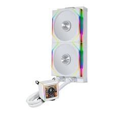 Image of Lian Li Galahad II LCD 280mm AIO Liquid CPU Cooler, White, 2x 140mm UNI FAN TL,