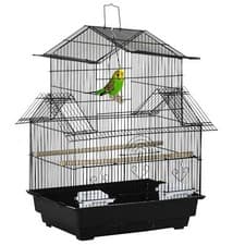 Image of PawHut Metal Bird Cage Small w/ Perch Food Container Handle for Finch Canary