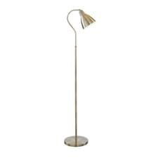 Image of Antique Brass Finish Free Standing Floor Lamp Light with Adjustable Head Shade