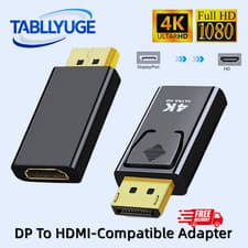 Image of Display Port DP Male To HDMI Female Adapter Converter For 4K HD 1080P HDTV PC UK