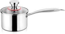 Image of 14Cm Stainless Steel Saucepan with Lid, 1L Triple-Layer Cooking Pan with Ergonom