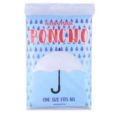 Image of Clear Adult Emergency Waterproof Rain Poncho Hooded Concert Festival Outdoor