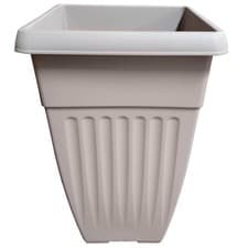 Image of 55cm Tall Athens Flower Vegtable Plant Planter Pot Square Whitefurze