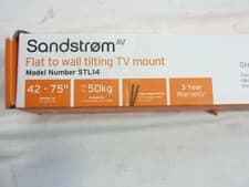Image of SANDSTROM STL14 TILT TV BRACKET FOR LARGE 42 - 75" TELEVISIONS UPTO 50KG NEW