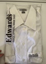 Image of Edwards Garments 1354 Men's Essential Broadcloth Shirt Long Sleeve Sz Men 33 NWT