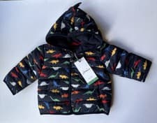 Image of Joules Baby Jessie Printed Padded Jacket - Navy Dinos Age 3-6 Months *BNWT*
