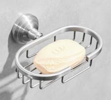 Image of Stainless Steel Bathroom Soap Dish Holder Wall Mounted Soap Basket Holder Tray