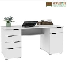 Image of Alphason Kentucky Home Office Desk in White Oak & Gloss White