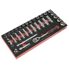 Image of Sealey Premier Socket Set with Tool Tray 3/8"Sq Drive 32pc TBT41