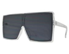 Image of Women's Oversized Sunglasses Flat Top Lens Ladies Designer Big Shield Mirrored