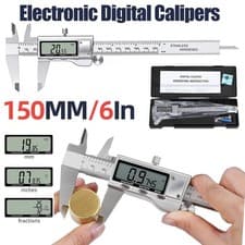 Image of Digital Vernier Caliper Micrometer Gauge 6" 150mm Steel Accurate Measuring Tool