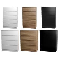 Image of 4 Or 5 Drawer Skagen Wooden Bedroom Chest Cabinet No Handle Storage Cupboard