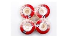 Image of PACK OF 4 IEXTREME 53MM SKATEBOARD WHEELS RED & WHITE - UK SELLER - FREE P+P