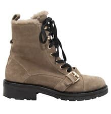 Image of New! ALLSAINTS Donita Suede Combat Boot with Genuine Shearling Trim 35EU 5US