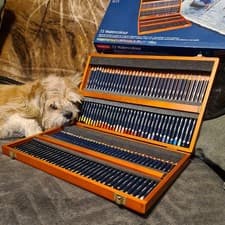 Image of Derwent 72 watercolour pencils in wooden box brand new UK Artists quality