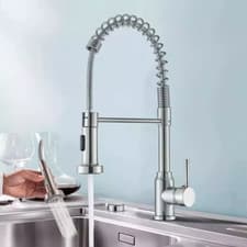 Image of Modern Monobloc Pull Out Kitchen Mixer Tap Dual Spout Spray Single Lever 360°🔥