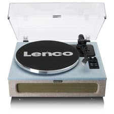 Image of Lenco LS-440BUBG Turntable Blue/Grey Bluetooth Speakers Vinyl Record Player