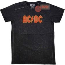 Image of AC/DC 'Logo' Black Snow Wash T shirt - NEW