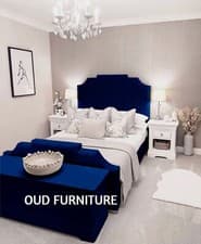 Image of Luxury Plush Velvet Crown Bed, Upholstered Bed, Bed Frame In All Colours