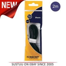Image of Korbond Black Elastic - 12mm x 2m│Ideal for Sewing & Craft Repair Work