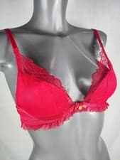 Image of NEW Boux Avenue Dark Red Adelia High Apex Plunge Bra Lingerie UK32-UK36 RRP £40