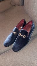 Image of Aldo shoes velvet navy suede Bedford loafers size 13