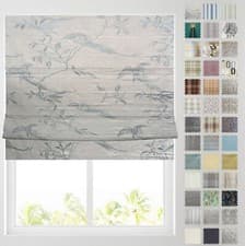 Image of Patterned Roman Blinds - Fully Lined - Deluxe Cassette Headrail Available
