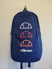 Image of Ellesse Zavano 3 Logo Backpack Schoolbag Travel Navy