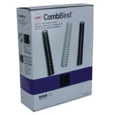 Image of GBC CombBind A4 16mm Binding Combs 21-Ring Black 4028600 Box of 100 Tatty Box