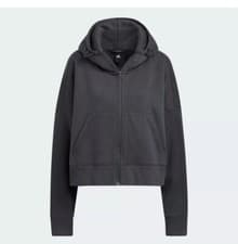 Image of Adidas Women's Lounge Fleece Hoodie FZ Jacket Gray Size:Medium