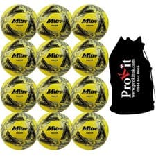 Image of Mitre Calcio One 12 Ball Pack - Fluo Yellow/Black/Circular Grey