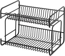 Image of Delfinware 2 Tier Small Plate Rack Black 2013BK