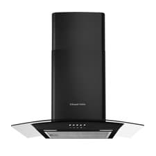 Image of Russell Hobbs 60cm Curved Glass Chimney Cooker Hood - Black RH60GCH92A1B