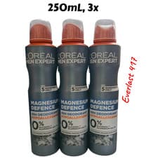 Image of LOreal Men Expert Magnesium Defence 48H Deodorant 0% Alcohol, 250mL, 3x