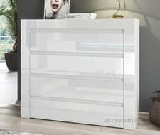 Image of Chest of Drawers Matt& High Gloss White Modern Bedroom Furniture Clifton 15/17